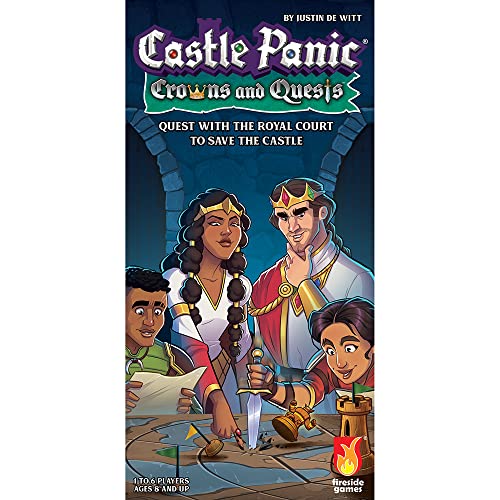 Castle Panic: Crowns and Quests | Expansion | Board Game for Adults and Family | Cooperative | Ages 8+ | for 1 to 6 Players | Average Playtime 45 Minutes | Made by Fireside Games