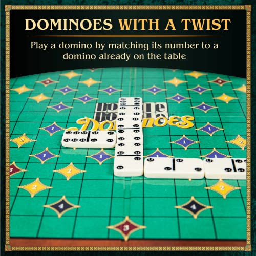 Calliope Games Double Double Dominoes Game with Board, Enjoy this variation of Mexican Train Game with a Twist