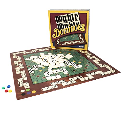 Calliope Games Double Double Dominoes Game with Board, Enjoy this variation of Mexican Train Game with a Twist