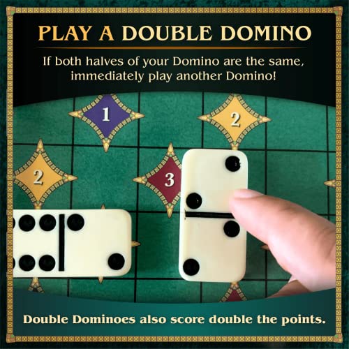 Calliope Games Double Double Dominoes Game with Board, Enjoy this variation of Mexican Train Game with a Twist