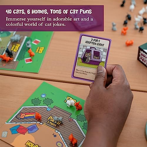 Here, Kitty, Kitty Board Game – Collect Cats and Score Big with 3-6 Players Ages 8+ – Witty Tabletop Cat Card Games for Casual Game Nights – Family Card Games for Adults and Kids by Fireside Games